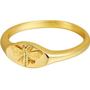 14K Gold Signet Rings Sunflower BEE 🐝 🐝
